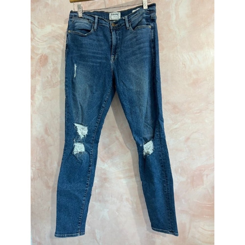 Frame  denim‎ Le High skinny jeans rips women  size 30